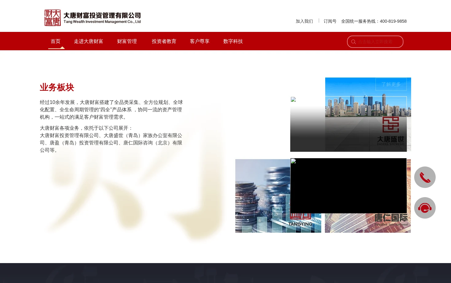 大唐财富 页面快照